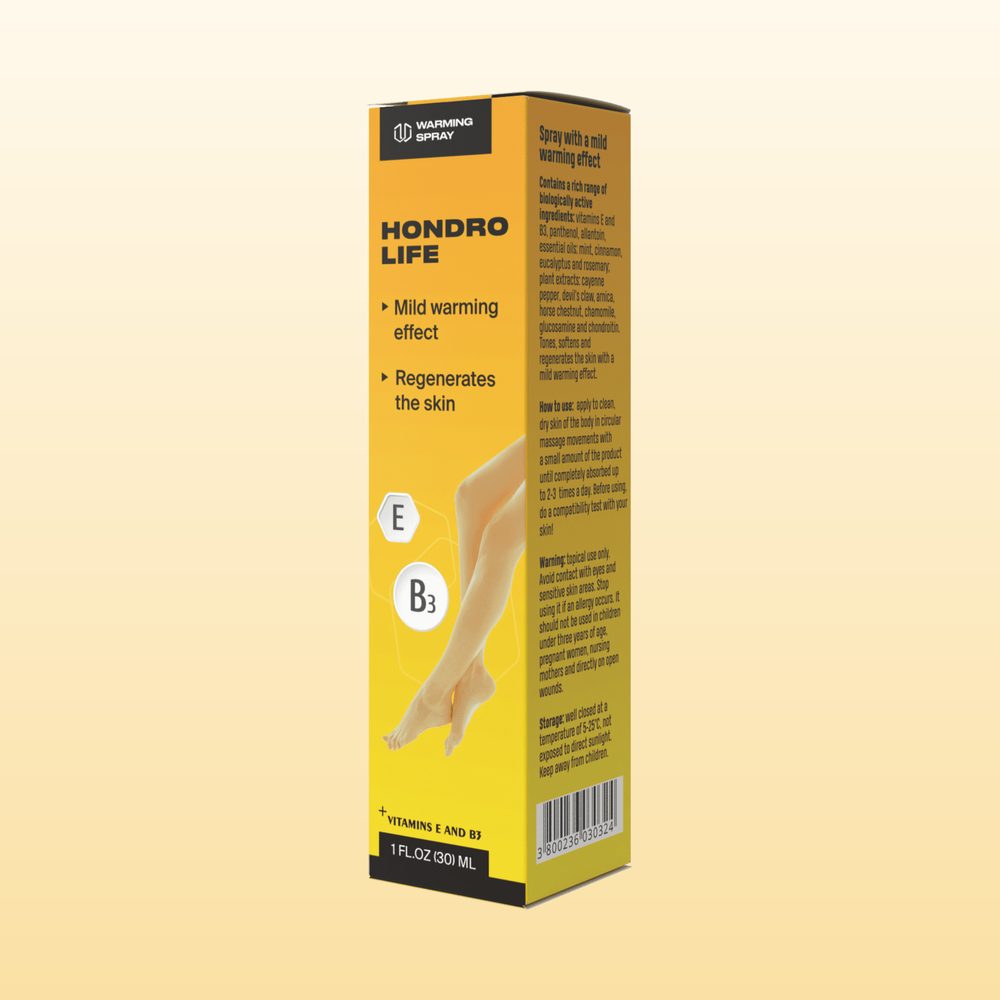 Caja y frasco de Hondrolife spray